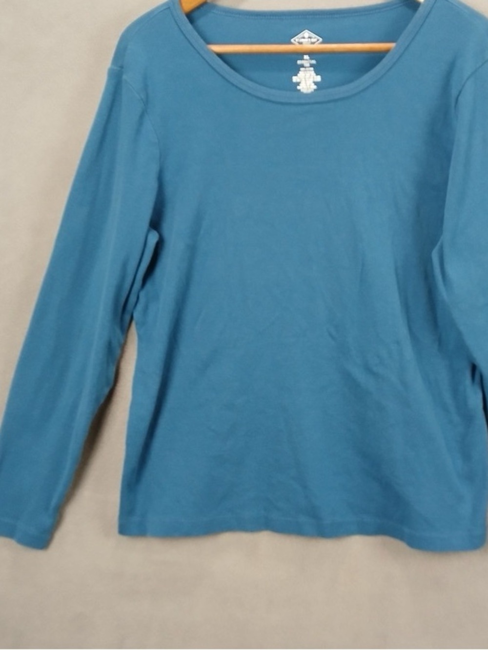 Kids Long-Sleeve Teal Cotton Top